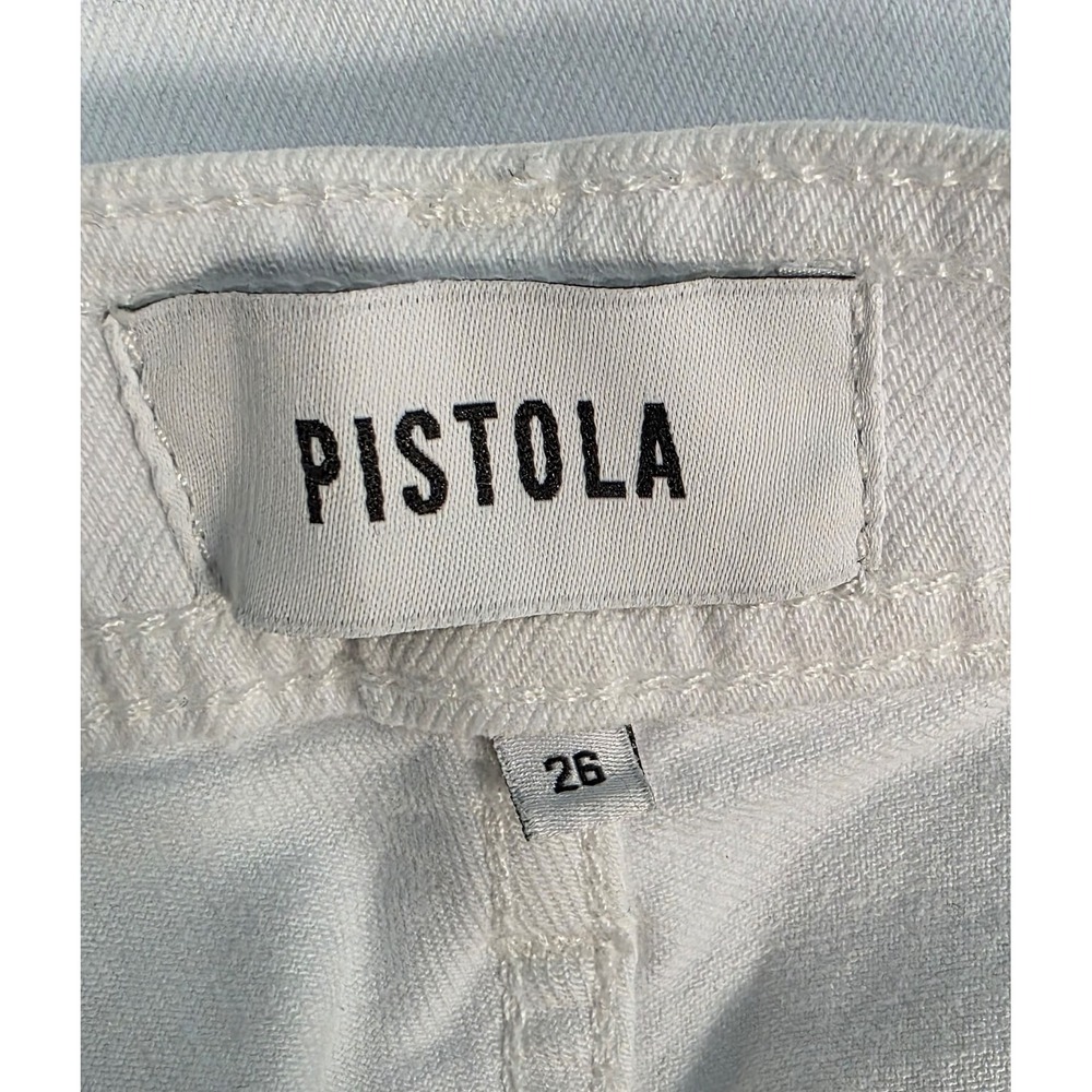 Pistola Penny Crop High Rise Wide Leg Jeans Snow White 26 - Picture 5 of 11